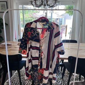 Button down patterned shirt